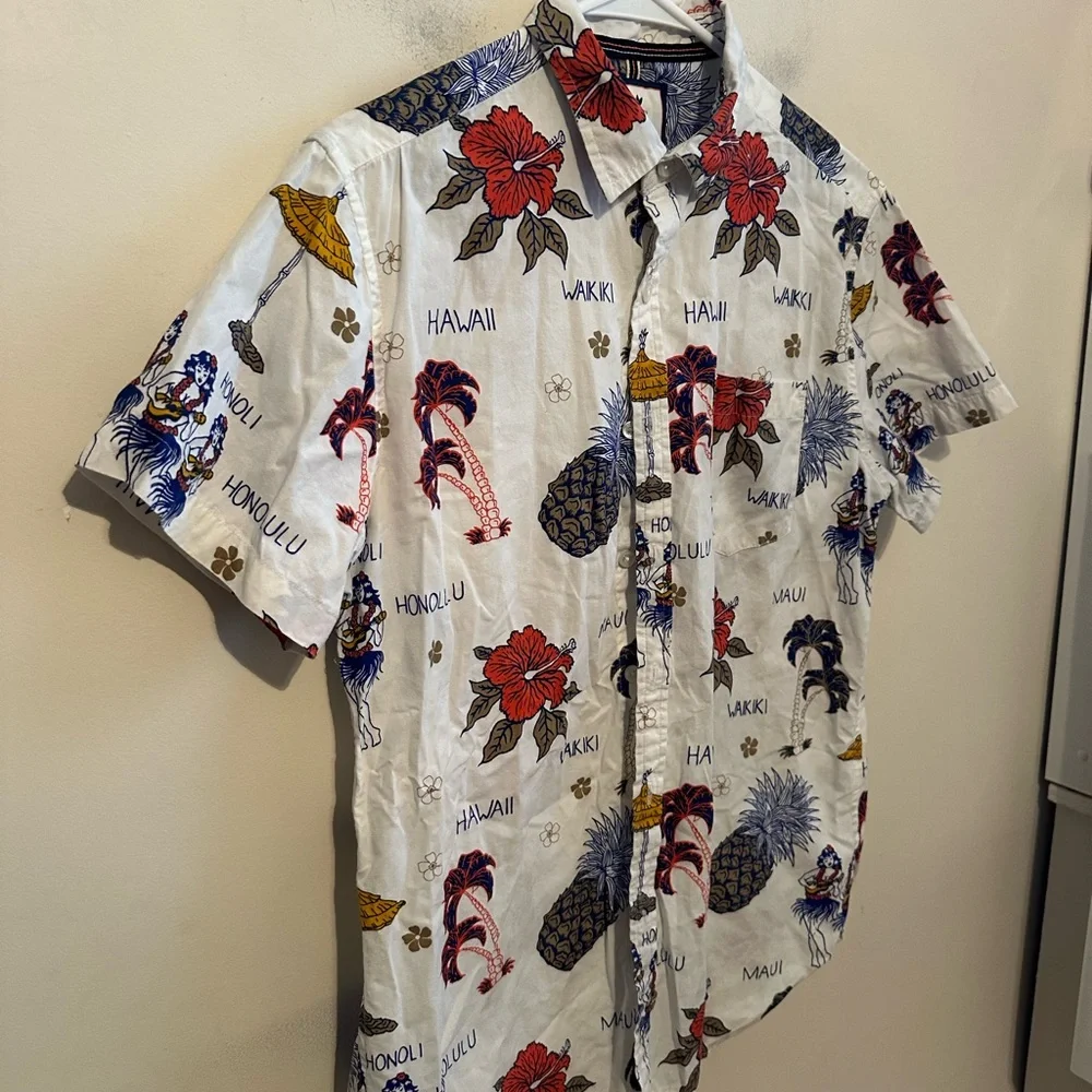 Cactus Man Hawaii Print Men's Shirt Slim Fit Men’s Small